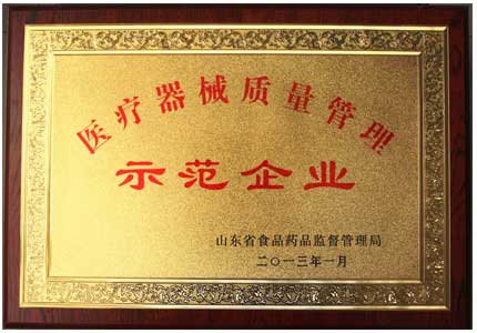 山東夜色网站在线观看醫療器械質量管理示範企業榮譽證書